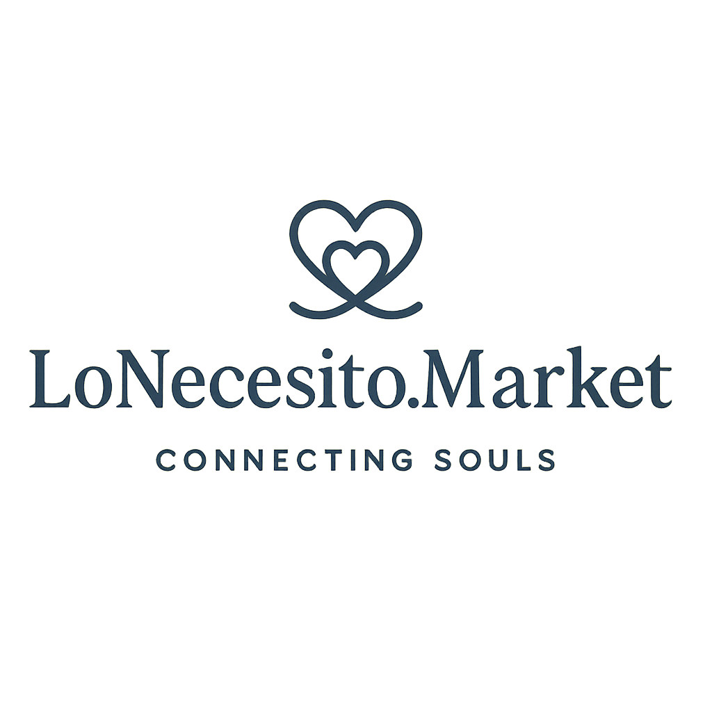 Logotipo emocional de LoNecesito.Market con diseño suave y estilo acogedor